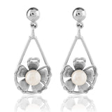 Breezy Leaf Cluster Silver Earrings