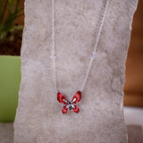 Cocoa Flutter Rhodium Plated Sterling Silver Necklace