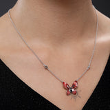 Cocoa Flutter Rhodium Plated Sterling Silver Necklace