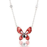 Cocoa Flutter Rhodium Plated Sterling Silver Necklace