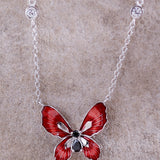 Cocoa Flutter Rhodium Plated Sterling Silver Necklace
