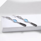 Opulent Mystique Quill Gaze Silver Earrings