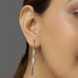 Opulent Mystique Quill Gaze Silver Earrings