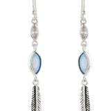 Opulent Mystique Quill Gaze Silver Earrings