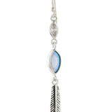 Opulent Mystique Quill Gaze Silver Earrings