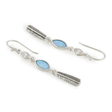 Opulent Mystique Quill Gaze Silver Earrings