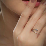 Spiral Dual-Heart Designer Silver Ring - Diavo Jewels