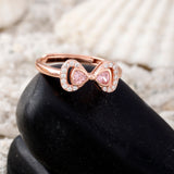 Dazzling Bow Rose Gold Plated Silver Ring