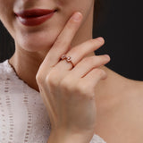 Dazzling Bow Rose Gold Plated Silver Ring