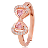 Dazzling Bow Rose Gold Plated Silver Ring