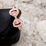 Dazzling Bow Rose Gold Plated Silver Ring