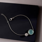 Mystic Green Bead Silver Bracelet - Diavo Jewels