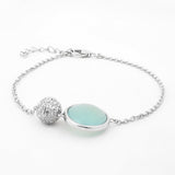 Mystic Green Bead Silver Bracelet - Diavo Jewels