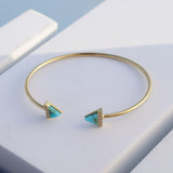 Turquoise Tranquility Gold Plated Bangle - Diavo Jewels