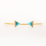 Turquoise Tranquility Gold Plated Bangle - Diavo Jewels