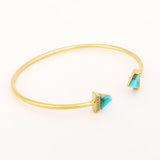 Turquoise Tranquility Gold Plated Bangle - Diavo Jewels