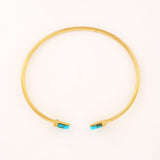 Turquoise Tranquility Gold Plated Bangle - Diavo Jewels