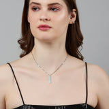 Grid of Glamour Silver Necklace