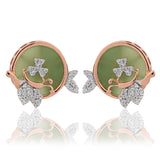 Emerald Elegance Diamond Butterfly Earrings
