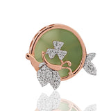 Emerald Elegance Diamond Butterfly Earrings