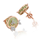 Emerald Elegance Diamond Butterfly Earrings
