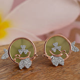 Emerald Elegance Diamond Butterfly Earrings
