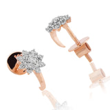 Frosted Floral Drop Diamond Earrings