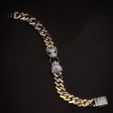 Twin Beast of Glory Men's Silver Bracelet