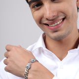 Twin Beast of Glory Men's Silver Bracelet