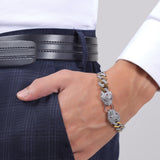 Twin Beast of Glory Men's Silver Bracelet