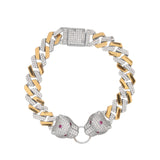 Twin Beast of Glory Men's Silver Bracelet