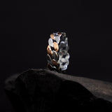 Elliptic Heritage Rose Gold Men's Silver Band