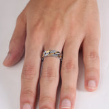 Elliptic Heritage Rose Gold Men's Silver Band