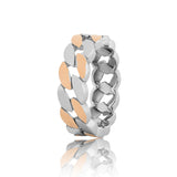 Elliptic Heritage Rose Gold Men's Silver Band
