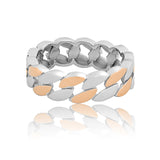 Elliptic Heritage Rose Gold Men's Silver Band