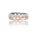 Elliptic Heritage Rose Gold Men's Silver Band