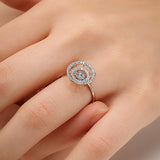 Concentric Rings Sparkling Diamond Ring