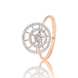 Concentric Rings Sparkling Diamond Ring