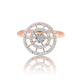 Concentric Rings Sparkling Diamond Ring