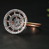 Concentric Rings Sparkling Diamond Ring