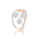 Heavenly Halo Tri-Cluster Diamond Ring