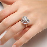 Joyous Swirl Halo Diamond Ring
