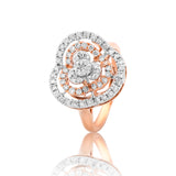 Joyous Swirl Halo Diamond Ring