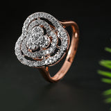 Joyous Swirl Halo Diamond Ring