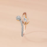 Graceful Petal Swirl Diamond Ring