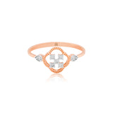 Blissful Quatrefoil Pear Diamond Ring