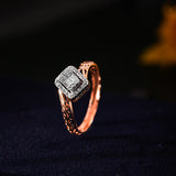 Intricate Eclipse Lattice Diamond Ring