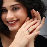 Intricate Eclipse Lattice Diamond Ring