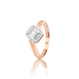 Intricate Eclipse Lattice Diamond Ring