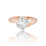 Intricate Eclipse Lattice Diamond Ring